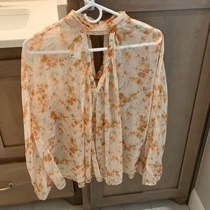 🩵 Sheer Floral Zara Blouse